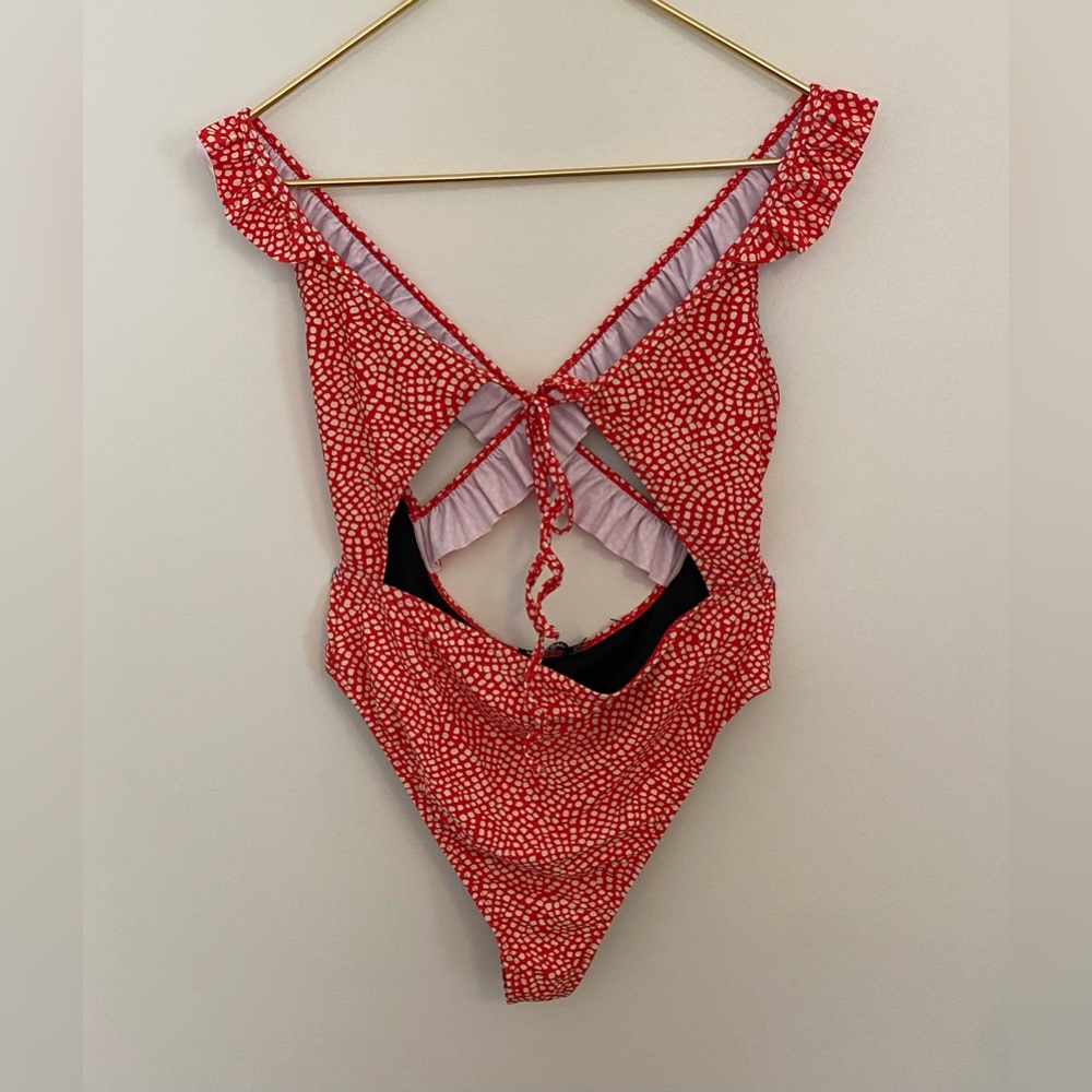 NWT Nasty Gal red w/white dots size 8